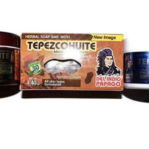 Set of 2 Tepezcohuite Creams and 1 Bar soap "El Indio Papago"